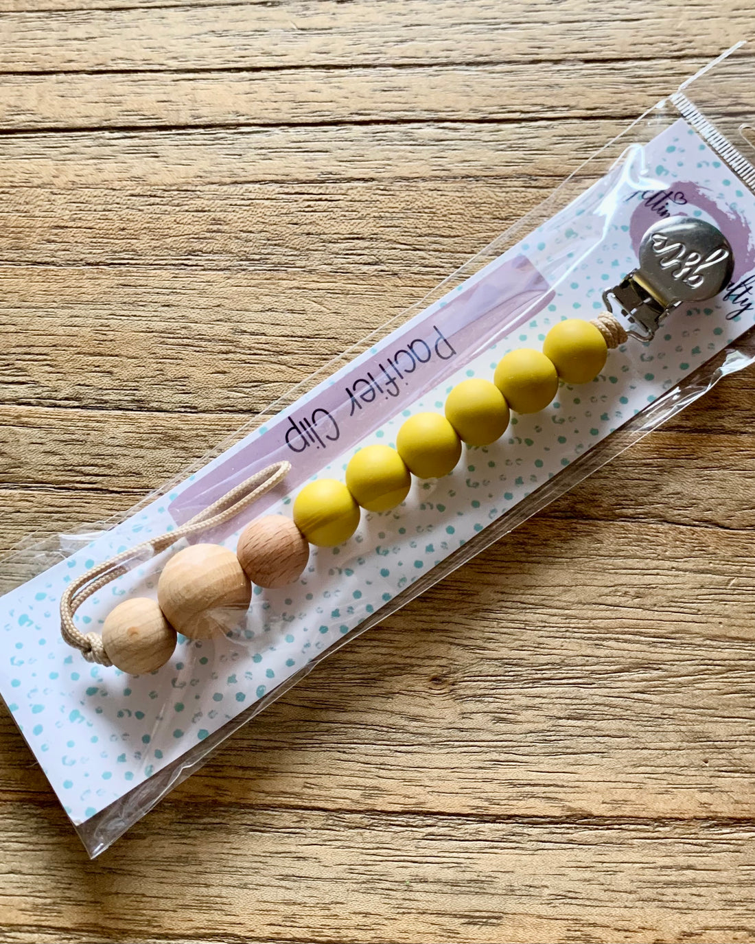 Chunky Wood + Mustard Clip