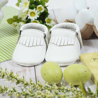 PEARL WHITE | Genuine Leather Moccasins