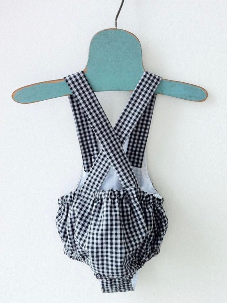 ROMPER [black gingham]