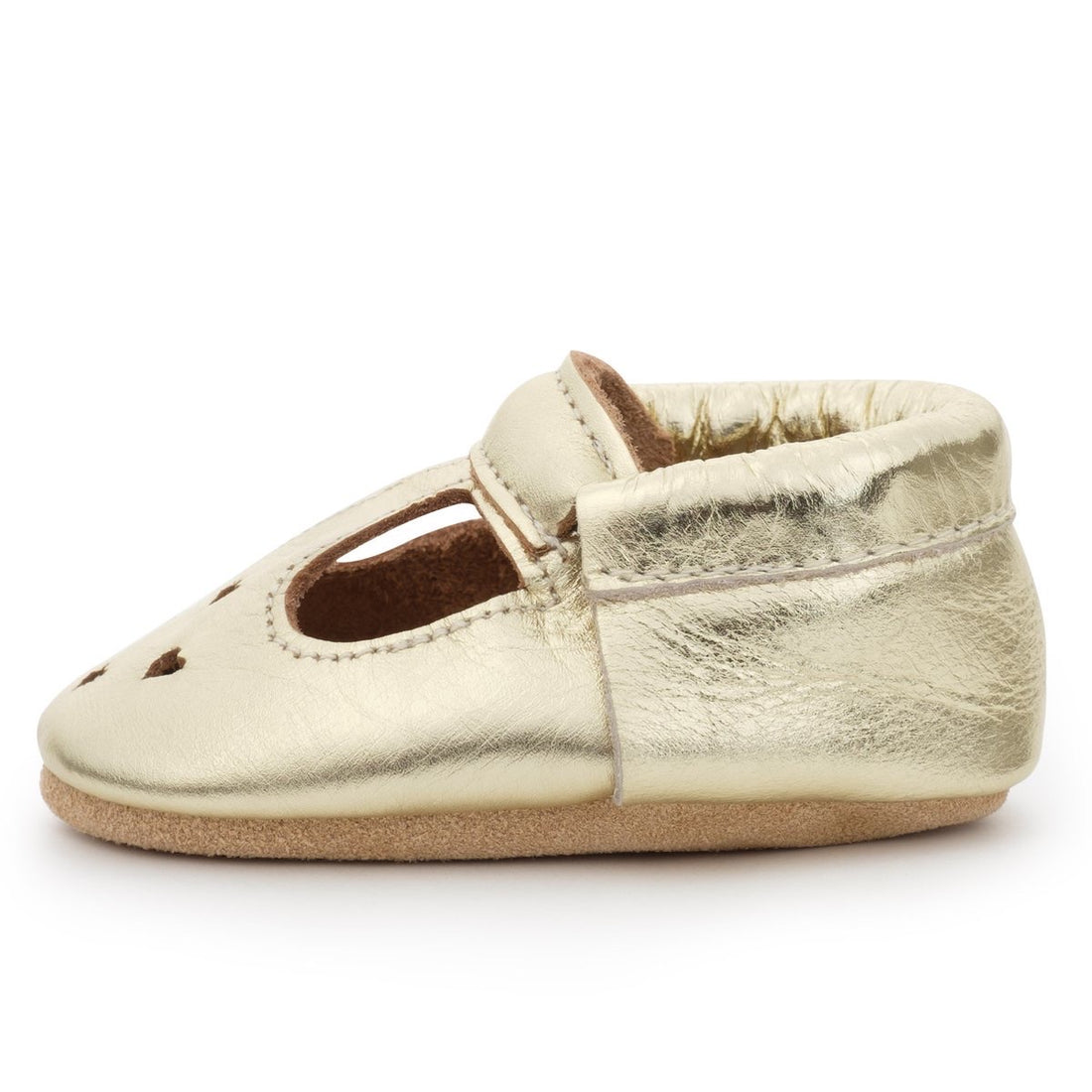 GOLD MARY JANE | Genuine Leather Moccasins